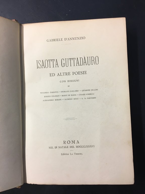 Isaotta Guttadauro ed altre poesie. Con disegni di Vincenzo Cabianca …