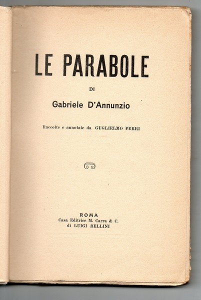 LE PARABOLE di GABRIELE D'ANNUNZIO