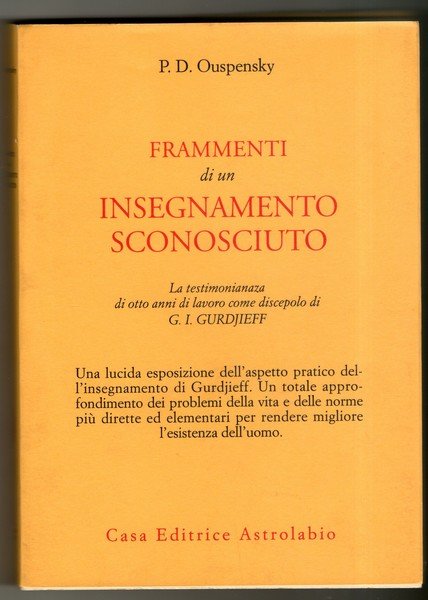 FRAMMENTI DI UN INSEGNAMENTO SCONOSCIUTO