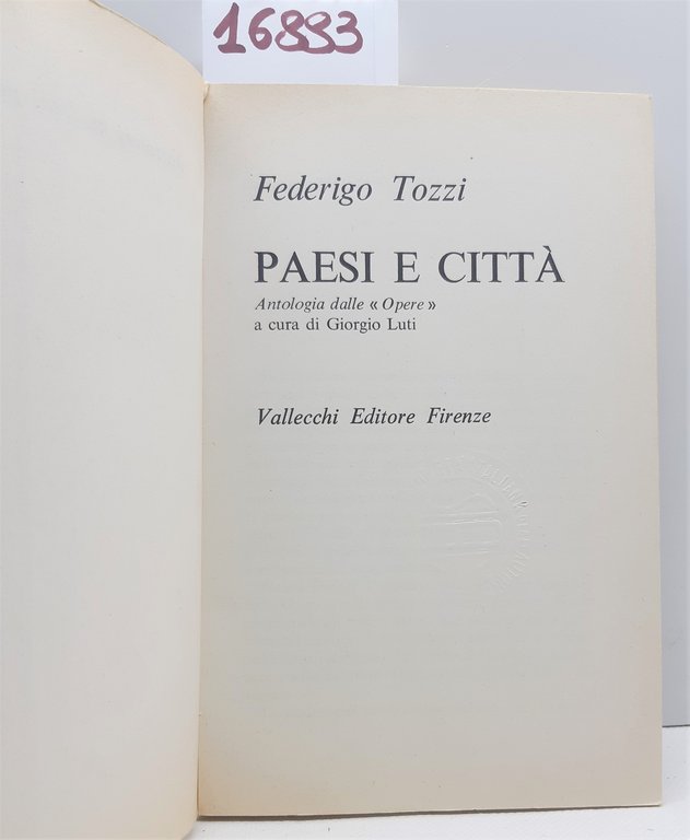 Federigo Tozzi Paesi e città Vallecchi 1965 | Immagine Gallery 2