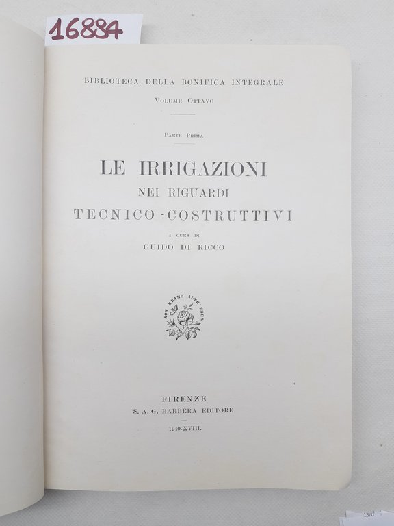 G del Riccio Le irrigazioni nei riguardi tecnico costruttivi Barbera …