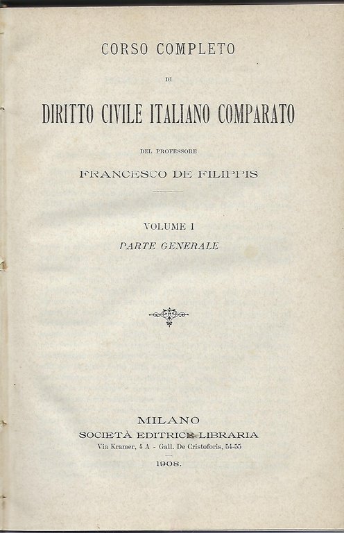 "Diritto civile italiano commparato"