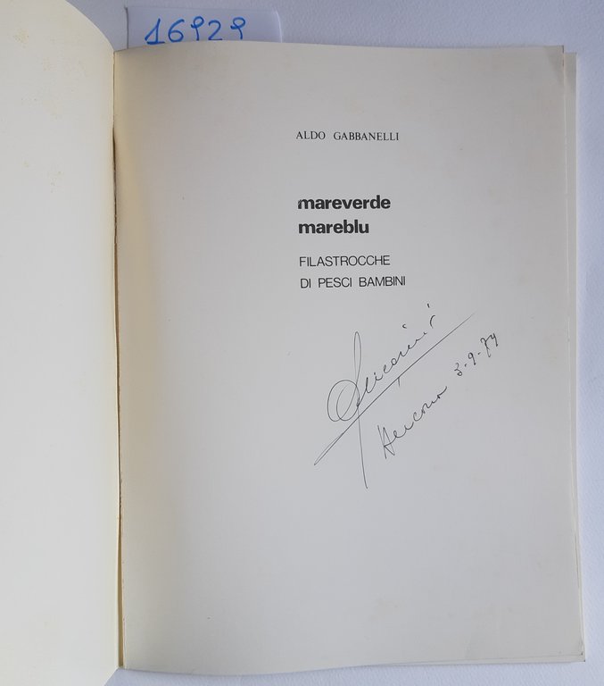 Aldo Gabbanelli Mare Verde Mare Blu filastrocche di pesci bambini …