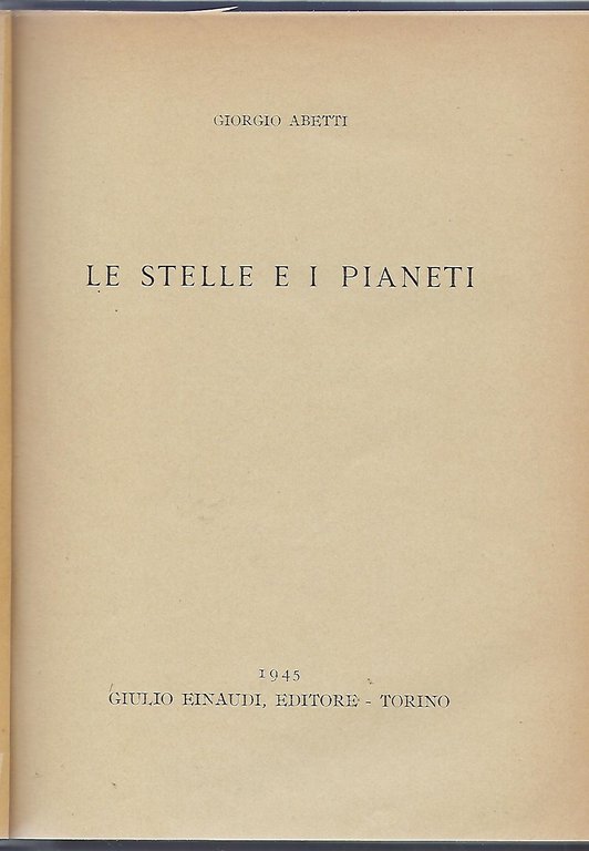 "Le stelle e i pianeti"