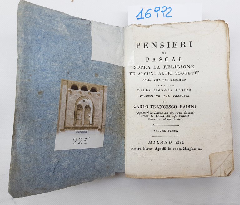 C. F. Badini Pensieri di Pascal sopra la religione ed …