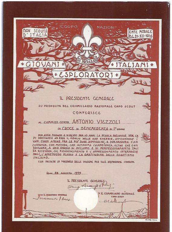 "Ricordo di Antonio Viezzoli" "(1904-1986)"