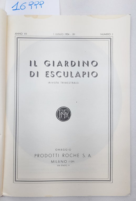 Il giardino di Esculapio anno VII numero 3 giugno 1934