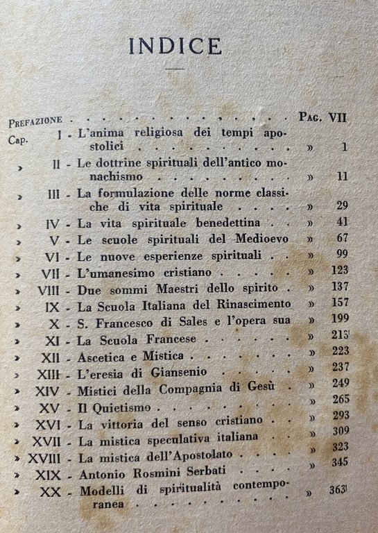 DOTTRINE SPIRITUALI ATTRAVERSO LA STORIA DELLA RELIGIOSITÀ CRISTIANA