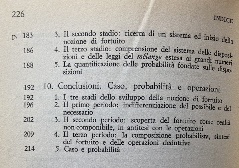 LA GENESI DELL'IDEA DI FORTUITO NEL BAMBINO