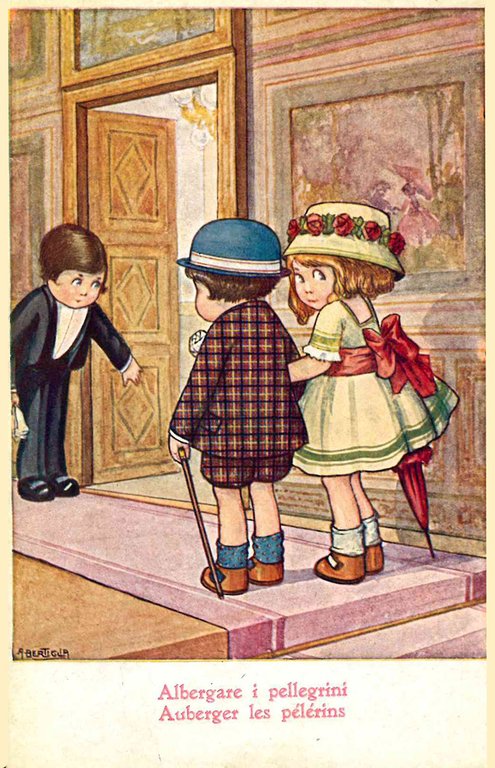 10 cartoline raffiguranti bambini (mm 90x140 ca.).