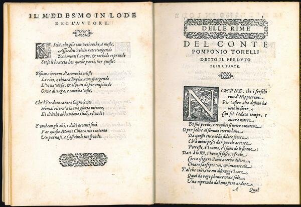 Rime amorose del conte Pomponio Torelli detto il Perduto, nell'Academia …