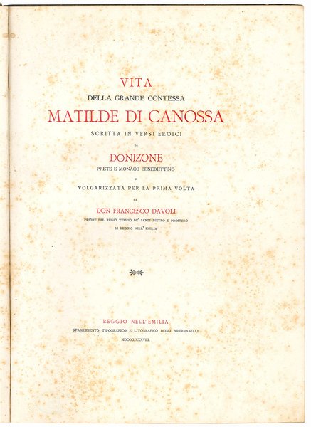 Vita della grande contessa Matilde di Canossa scritta in versi …