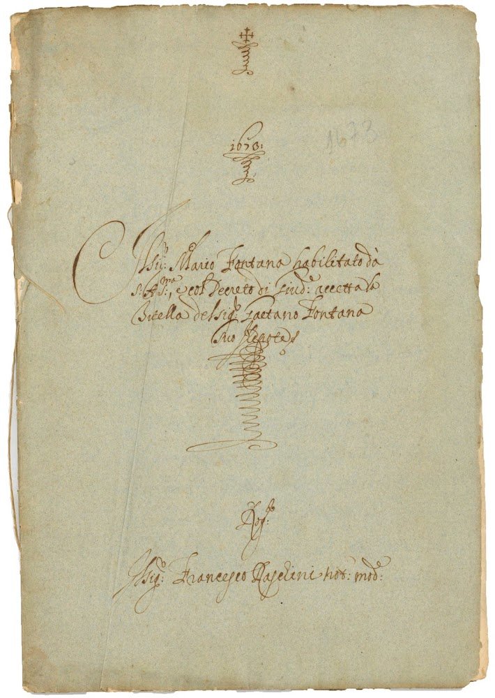 1763. Sig. Mario Fontana habilitato da S.A.S.ma, e col decreto …