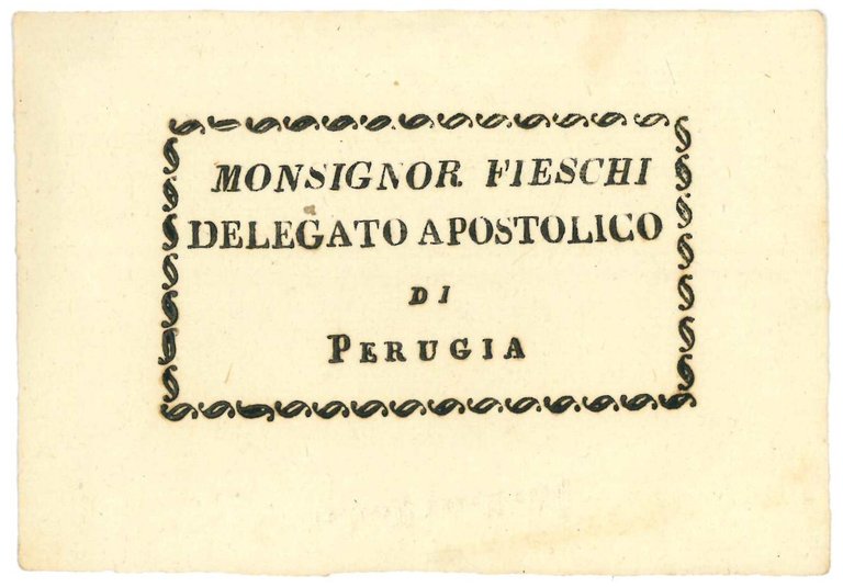 18 biglietti da visita ed un ex-libris del Vvescovo Florido …