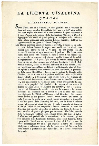 La libertà cisalpina. Quadro di Francesco Boldrini.