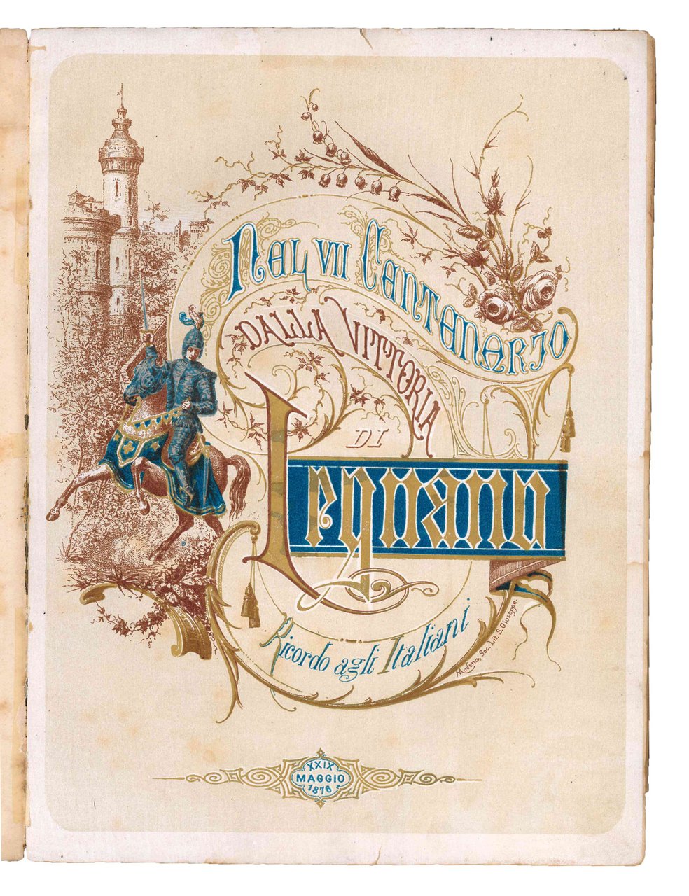 29 maggio 1876. Settimo centenario della vittoria di Legnano. Ricordo … | Immagine principale