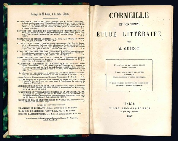 Corneille et son temps. Etude littéraire.