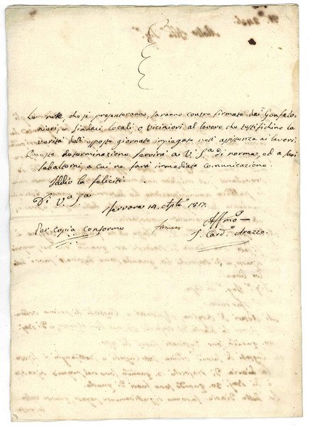 Legazione di Ferrara et Ingegneri d'Acque e Strade. Diarie. 1817 …