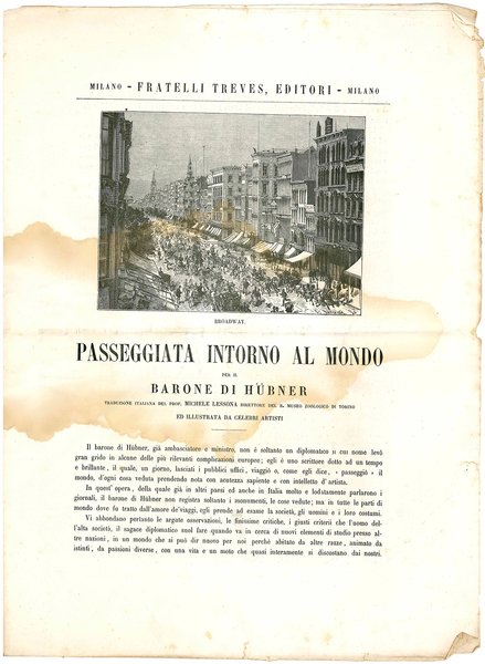 Raccolta di tre avvisi editoriali italiani dell'Ottocento