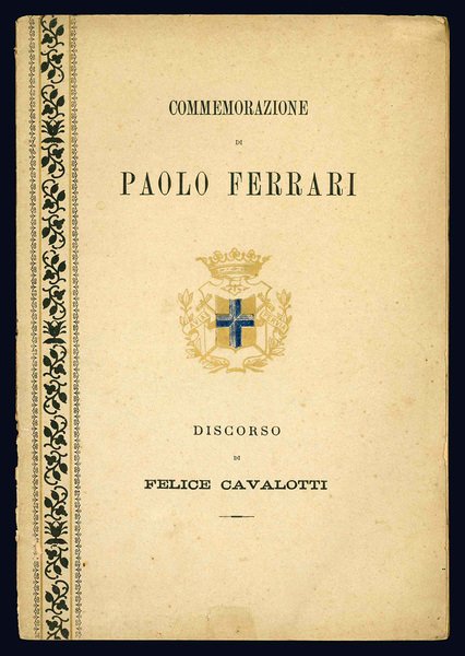 Discorso di Felice Cavalotti in onore di Paolo Ferrari.