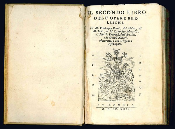 Il primo [-terzo] libro dell'opere burlesche di m. Francesco Berni.