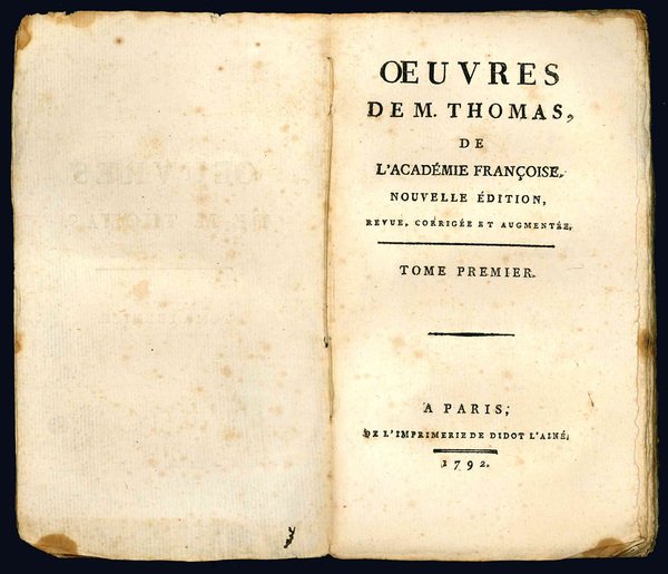 Oeuvres de m. Thomas, de l'Academie françoise. Nouvelle édition.