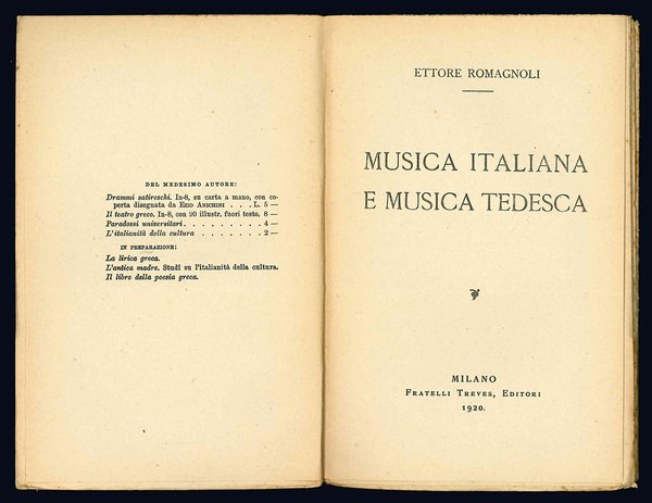 Musica italiana e musica tedesca.
