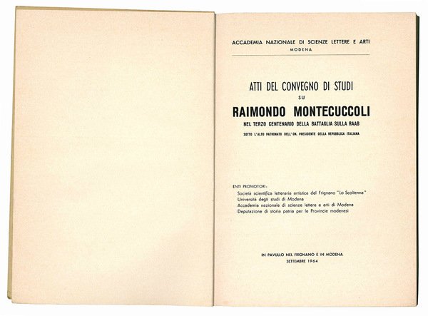 Atti del convegno di studi su Raimondo Montecuccoli.