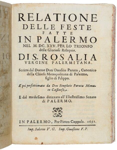 Relatione delle feste fatte in Palermo nel 1625 per lo …