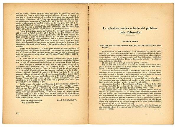 La vittoria definitiva sulla tubercolosi. Estratto: Capitolo decimo. "La facile …