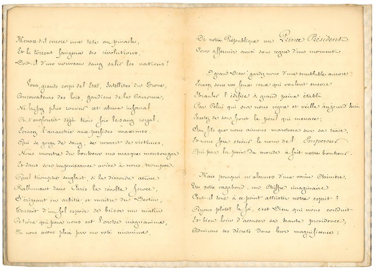 A SM. NAPOLEON III, Le 13 Juin 1857. Lettera manoscritta …