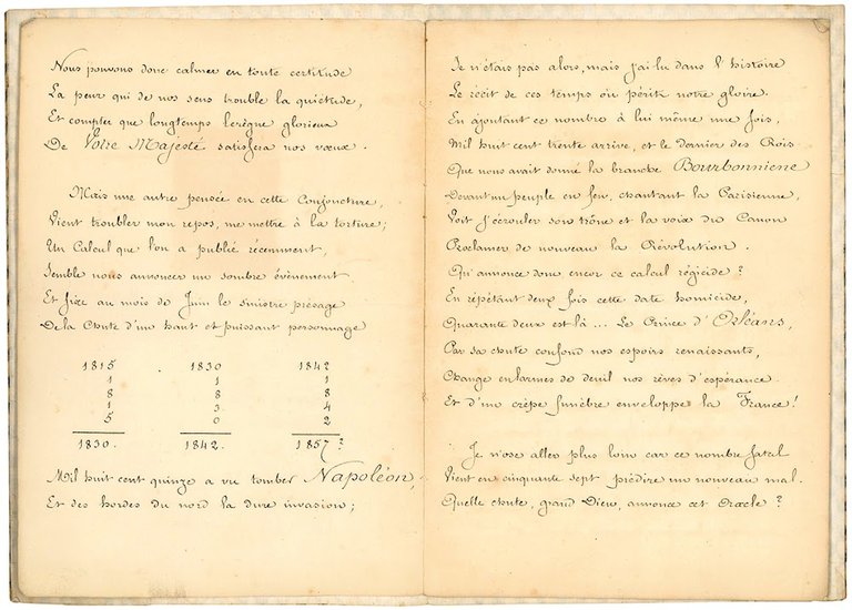 A SM. NAPOLEON III, Le 13 Juin 1857. Lettera manoscritta …
