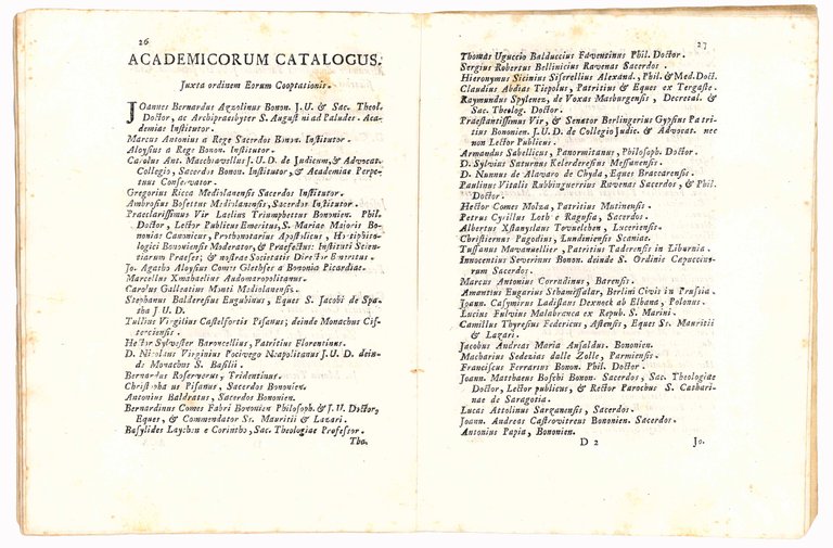 Academiae philosophicae Bononiensis Sublimium leges, ac statuta. Bononiae, typis Rossi, …