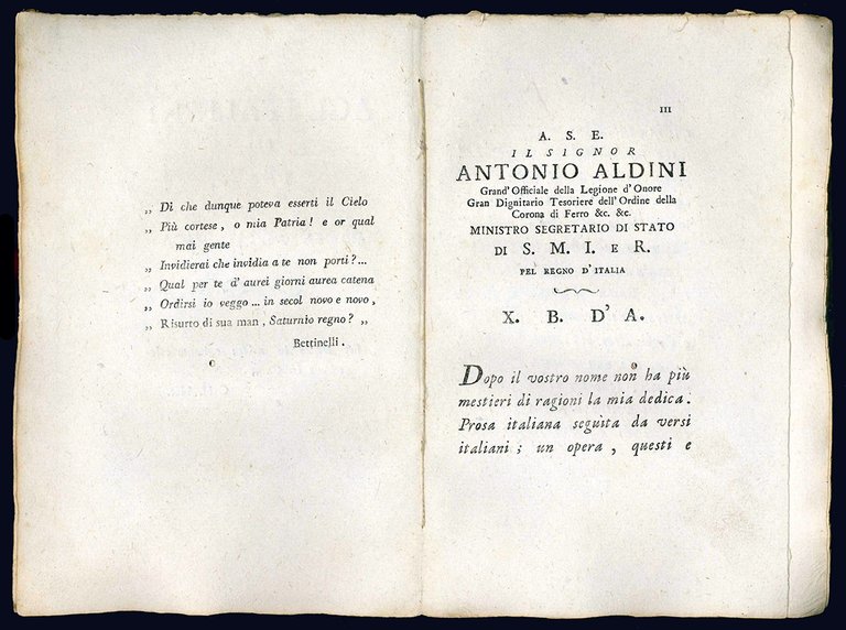 Agl'italiani del 1808. Prosa accademica.