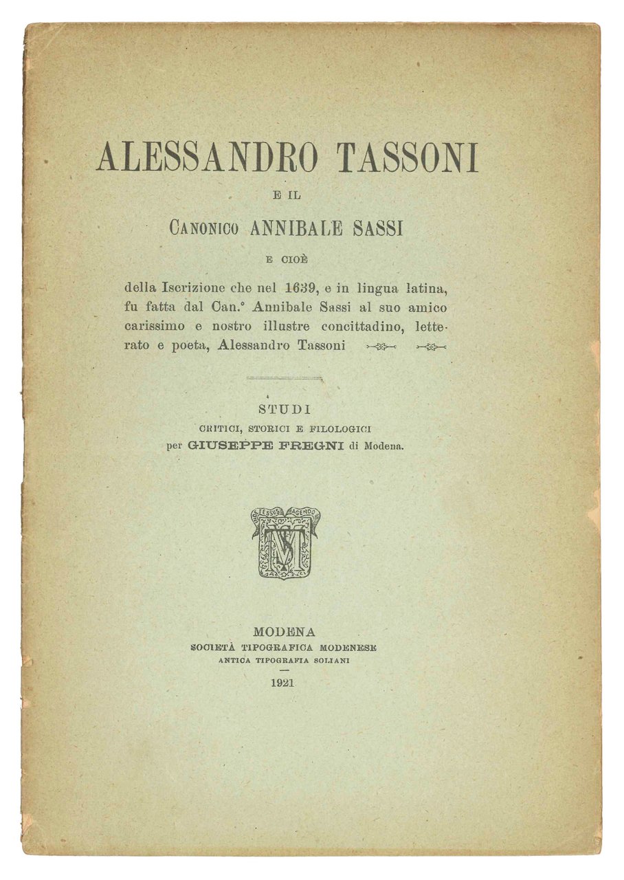 Alessandro Tassoni e il canonico Annibale Sassi, e cioè della … | Immagine principale