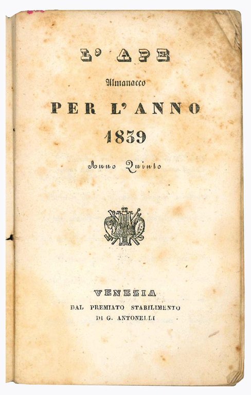 Almanacco per l'anno 1839. Anno quinto.