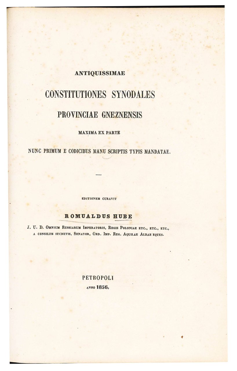 Antiquissimae constitutiones synodales provinciae Gneznensis maxima ex parte nunc primum … | Immagine principale