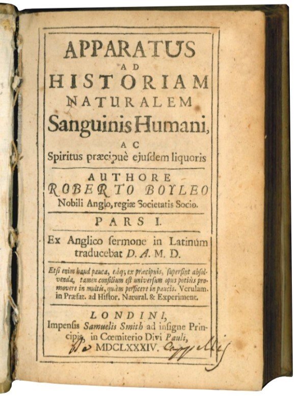 Apparatus ad Historiam naturalem Sanguinis Humani, ac Spiritus praecipuè ejusdem …