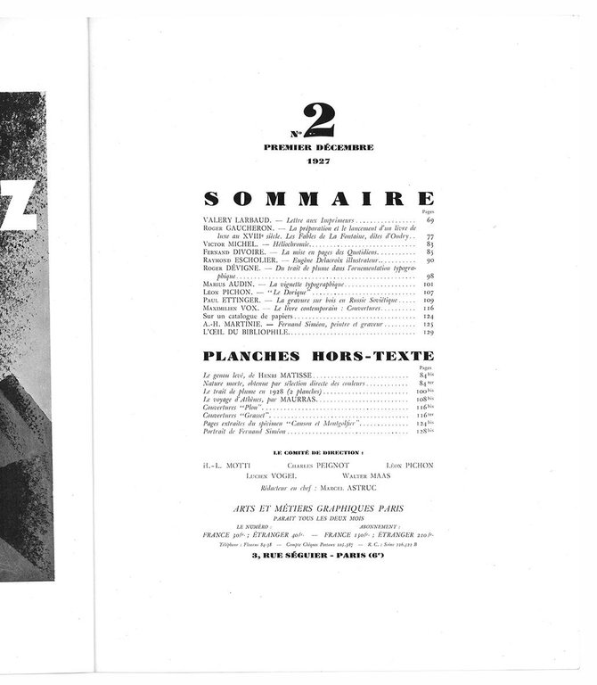 Arts et Métiers Graphiques Paris n.2 décembre 1927. Office De …