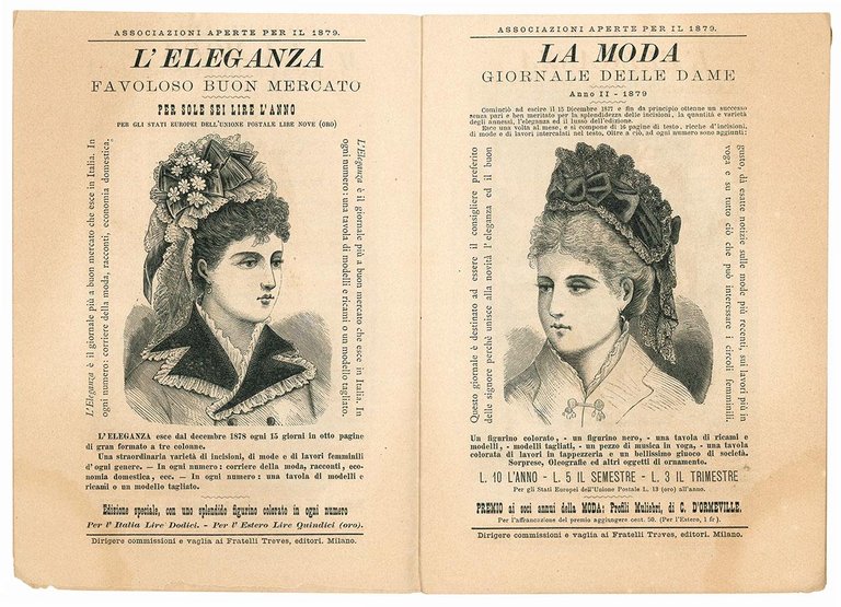 Associazioni aperte per l'anno 1879. Strenne per Natale e Capo …