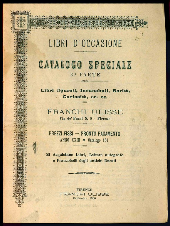 Asta libraria e antiquaria. Catalogo.