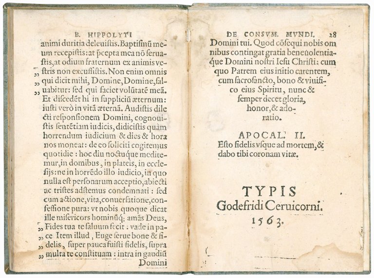 Beatissimi Hippolyti episcopi et martyris Oratio, de Consummatione mundi, ac …