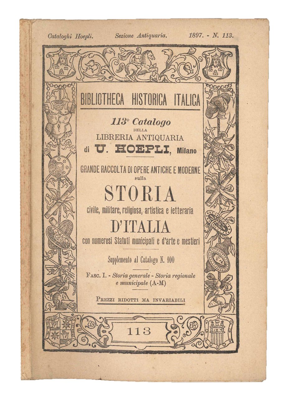 Bibliotheca historica italica. 113o catalogo della Libreria Antiquaria di U. … | Immagine principale