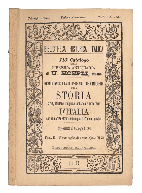 Bibliotheca historica italica. 113o catalogo della Libreria Antiquaria di U. … | Immagine Gallery 2