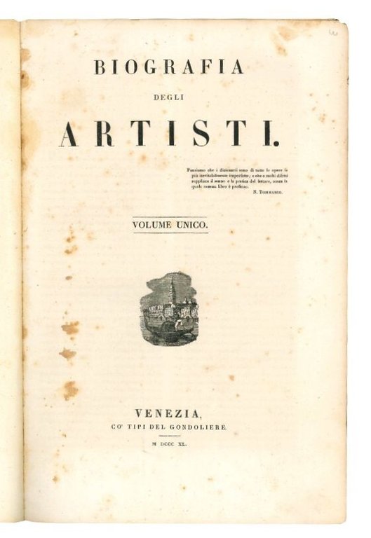 Biografia degli artisti.