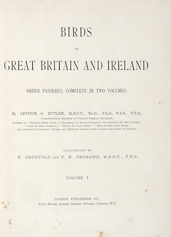 Birds of Great Britain and Ireland. Order Passeres, complete in …