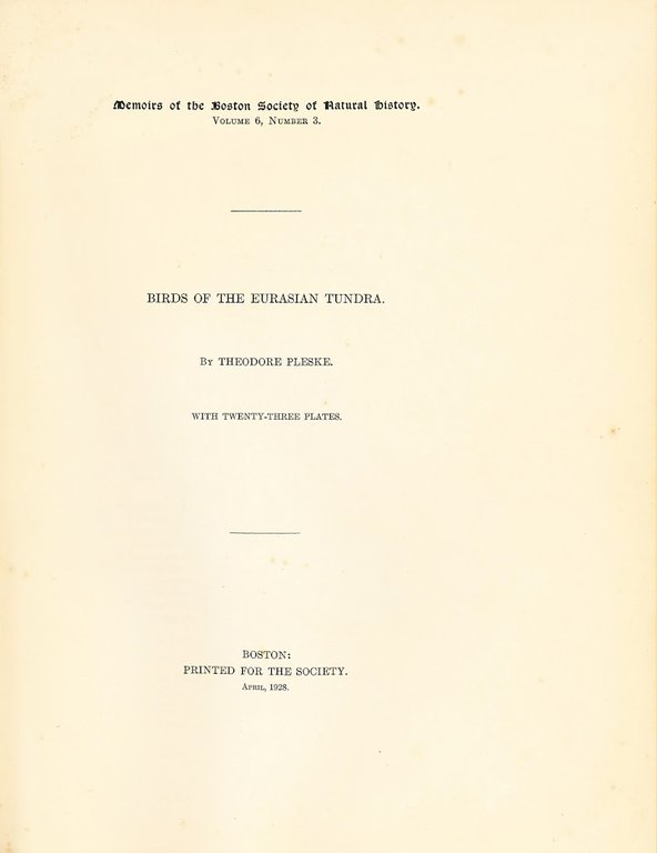 Birds of the Eurasian Tundra