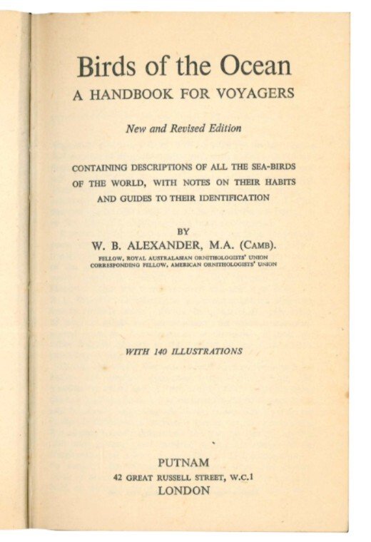 Birds of the ocean: a handbook for voyagers.