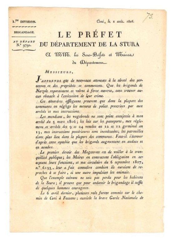 Briganti di Narzole - Mandati di arresto - Conversione religiosa …