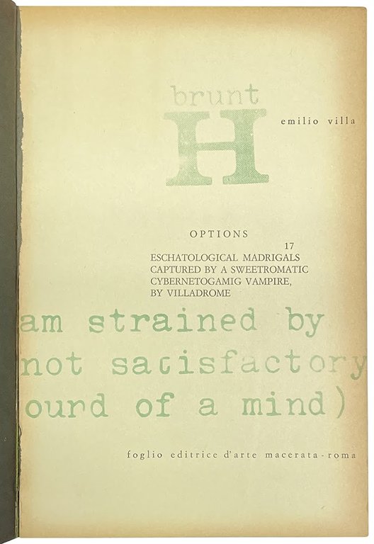 Brunt H. Options. 17 eschatological madrigals captured by a sweetromatic …